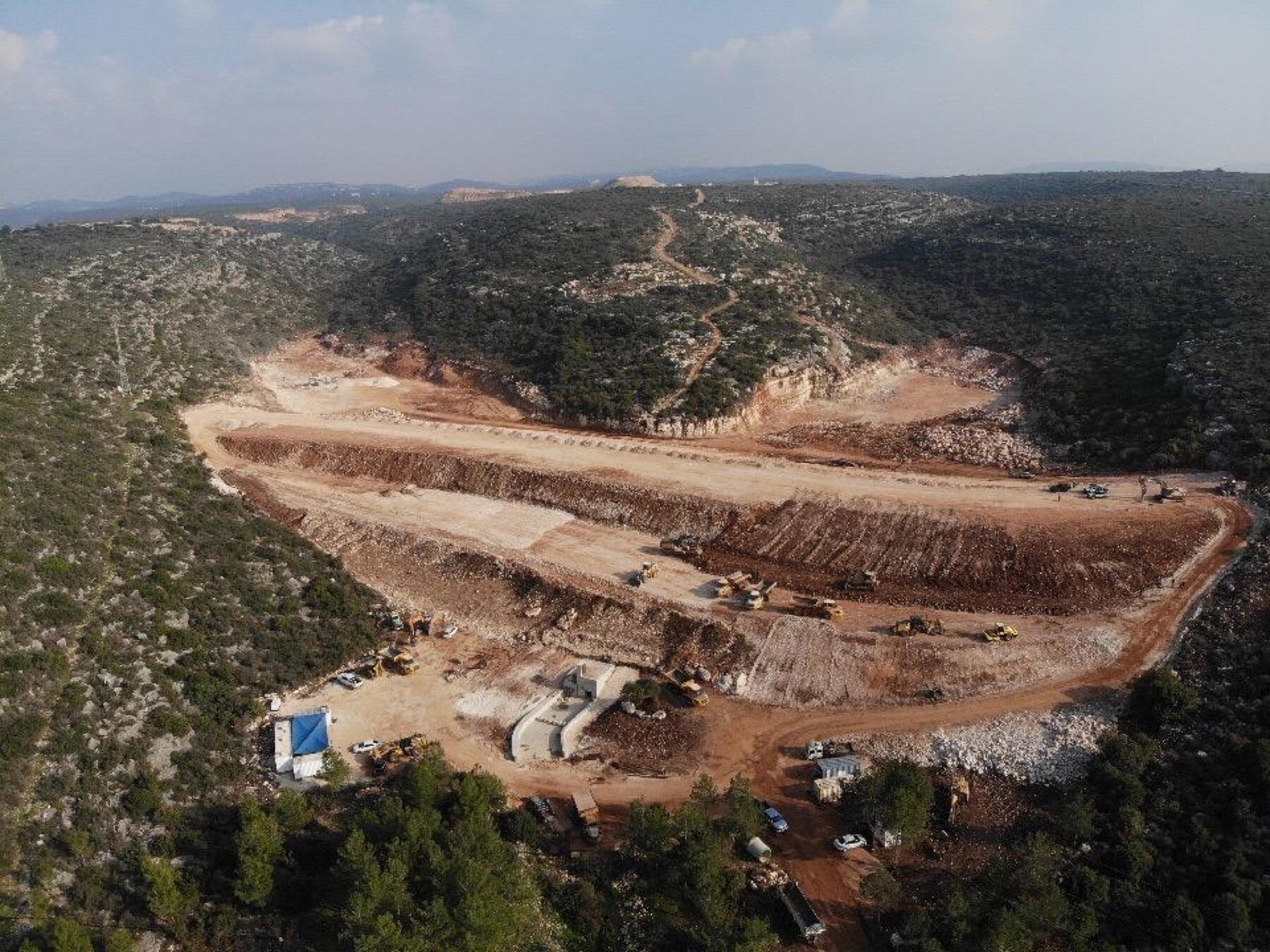 Graded platform in the hills